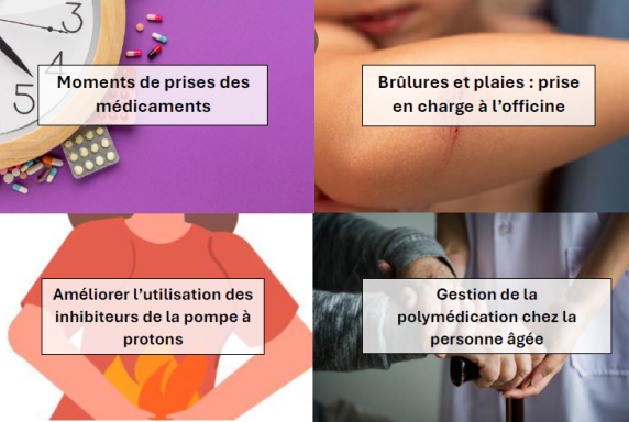 Journée Luxembourg : Moments de prise, brûlures et plaies, améliorer l’utilisation des IPP, la gestion de la polymédication chez le patient âgé